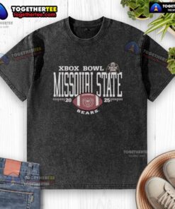 Good Missouri State Bears 2025 Xbox Bowl logo on a washed t-shirt, perfect for fans and collectors.