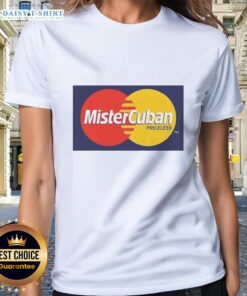 Alt Text: Good Mister Cuban Priceless Logo Ladies Tee featuring vibrant design and comfortable fit for stylish casual wear.