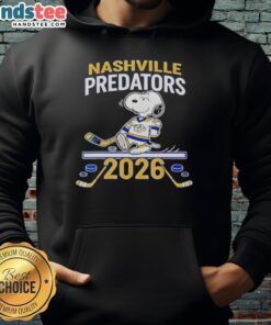 Alt Text: Good Nashville Predators Hockey Snoopy Peanuts 2026 Hoodie featuring a stylish design for fans and collectors.