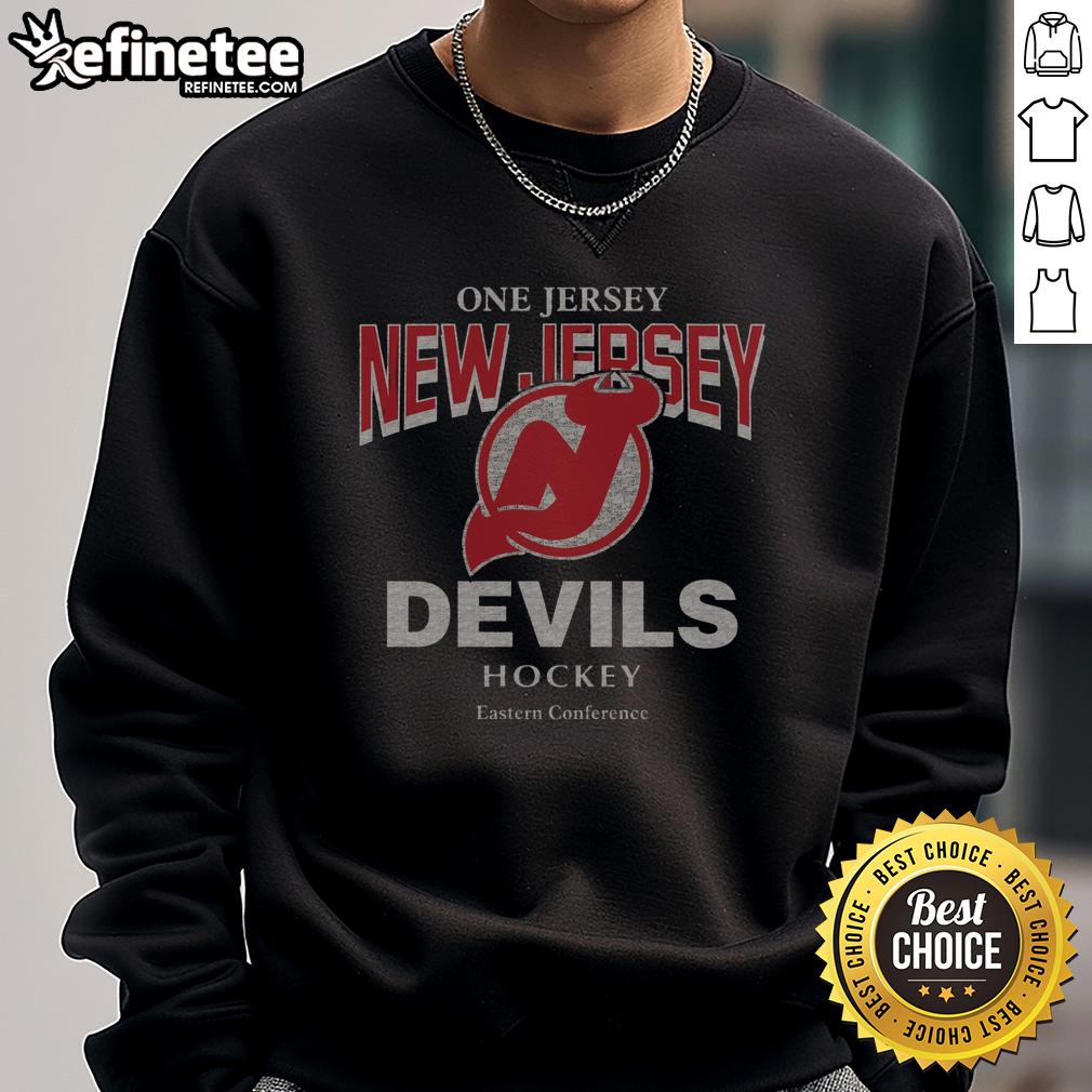 good-new-jersey-devils-vintage-head-on-sweatshirt Alt Text: Vintage New Jersey Devils sweatshirt featuring classic logo, perfect for hockey fans and retro sports apparel collectors.