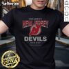 Good New Jersey Devils vintage head-on T-shirt featuring classic logo, perfect for fans showcasing retro style.