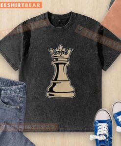 Good New Orleans Saints The Queen Can Make Any Move washed t-shirt featuring team colors and logo for fans.
