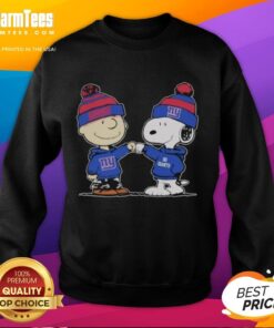 Alt Text: Cozy Good New York Giants Snoopy and Charlie Brown Best Friends sweatshirt featuring iconic cartoon characters.