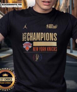 Good New York Knicks Basketball Emirates NBA Cup Champions 2025 T-Shirt featuring team logo and championship design.