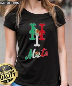 Alt Text: Good New York Mets baseball ladies tee featuring a vibrant Mexican flag design, perfect for fans and fashion lovers.
