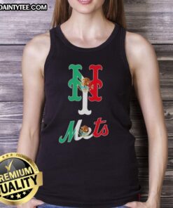 New York Mets baseball tank top featuring a vibrant Mexican flag design, perfect for sports fans and summer wear.