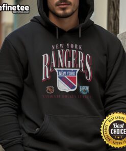 Vintage New York Rangers Crease Hoodie featuring classic logo design, perfect for hockey fans and casual wear.