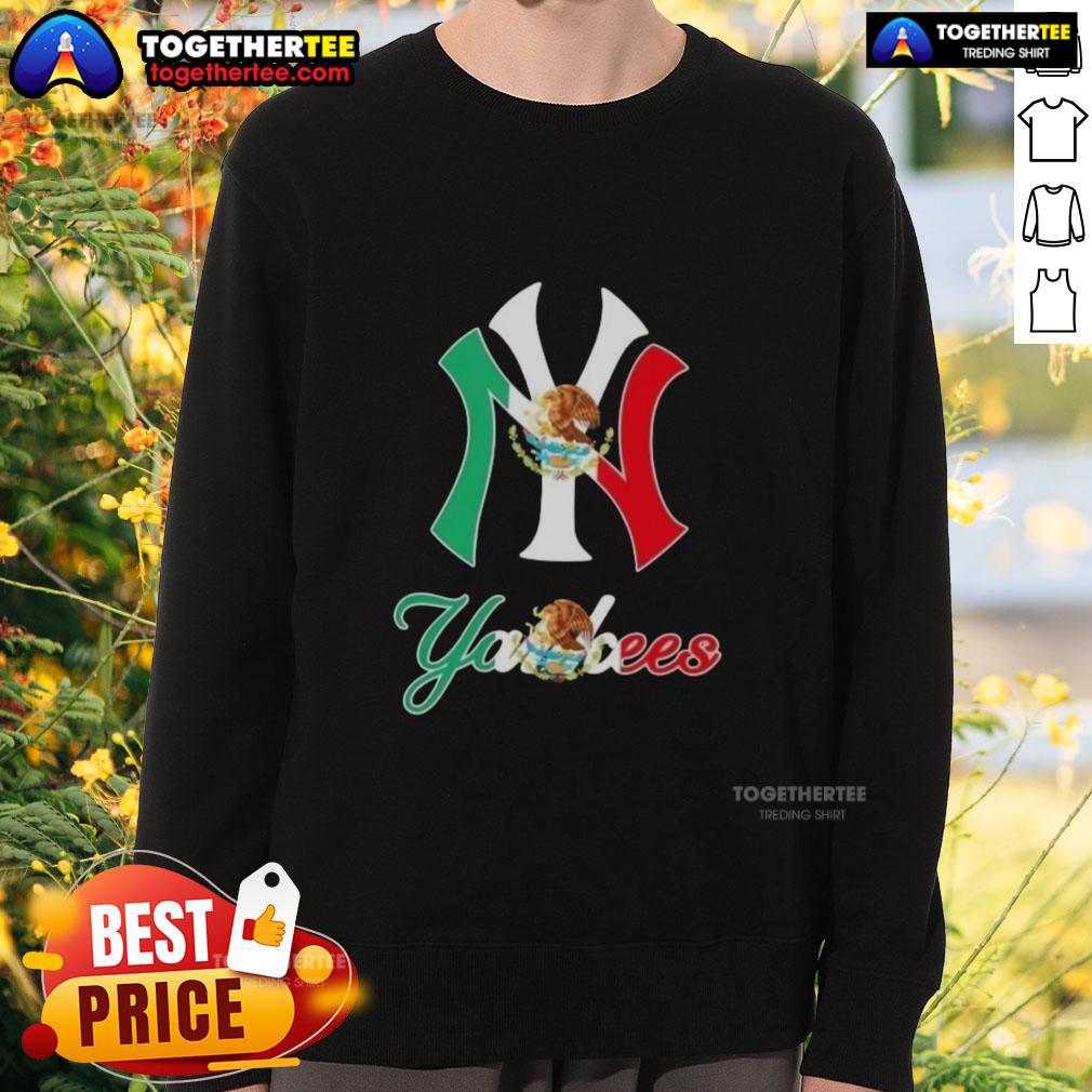 Good New York Yankees Baseball X Mexican Flag Sweatshirt Alt Text: Good New York Yankees baseball sweatshirt featuring the Mexican flag design, perfect for fans and stylish wear.