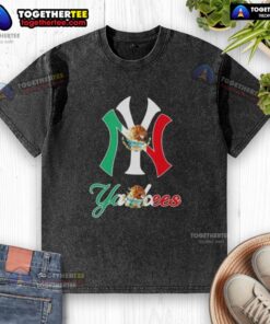 Good New York Yankees baseball t-shirt featuring the Mexican flag design, perfect for fans celebrating culture and sports.