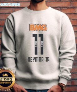 Good Neymar Jr 11 Santos BMG sweatshirt featuring vibrant colors and stylish design, perfect for football fans.