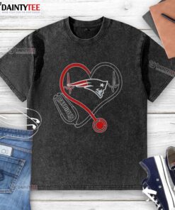 Good Nurse Love New England Patriots washed t-shirt featuring a stylish design for sports and healthcare fans.