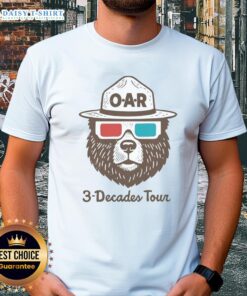 Good O.A.R. Three Decades Tour Bear T-Shirt featuring a colorful bear graphic, celebrating the band's 30 years of music.