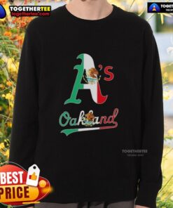 Good Oakland Athletics baseball sweatshirt featuring a vibrant Mexican flag design, perfect for fans and collectors.