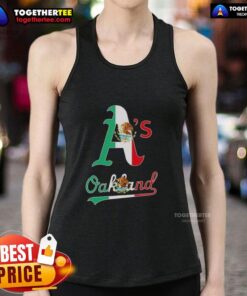 Good Oakland Athletics baseball tank top featuring a vibrant Mexican flag design for sports fans.