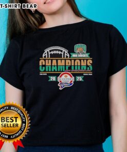 Good Ohio Bobcats 2025 Scooters Coffee Frisco Bowl Champions Classic Ladies Tee showcasing team spirit and style.