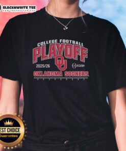 Good Oklahoma Sooners Football College Football Playoff 2025-26 Ladies Tee featuring team colors and logo.