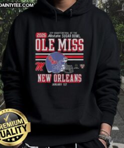 2026 Sugar Bowl hoodie featuring Good Ole Miss Rebels, perfect for fans celebrating CFP Quarterfinal in New Orleans.