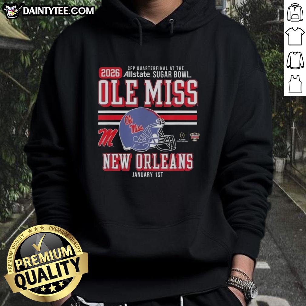 good-ole-miss-rebels-cfp-quarterfinal-at-the-sugar-bowl-2026-new-orleans-jan-1st-hoodie 2026 Sugar Bowl hoodie featuring Good Ole Miss Rebels, perfect for fans celebrating CFP Quarterfinal in New Orleans.