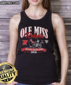 Good Ole Miss Rebels College Football Playoff 2026 Sugar Bowl tank top featuring vibrant team colors and logo design.