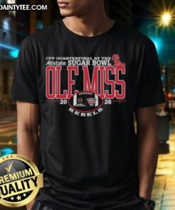 Good Ole Miss Rebels Football 2025 Allstate Sugar Bowl CFP Quarterfinal T-shirt featuring team logo and vibrant design.