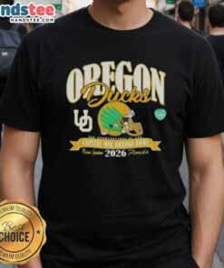 Good Oregon Ducks College Football Playoff 2026 Orange Bowl T-Shirt featuring vibrant team colors and logo design.