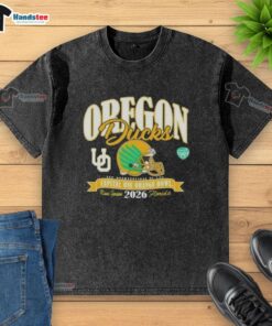 Good Oregon Ducks College Football Playoff 2026 Orange Bowl washed t-shirt featuring team logo and vibrant colors.