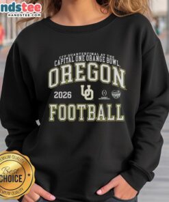 Good Oregon Ducks Football CFP Quarterfinal 2026 sweatshirt featuring team colors and logo, perfect for fans.