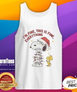 Good Peanuts Snoopy and Woodstock in Christmas lights tank top, showcasing a cheerful festive design for holiday fans.