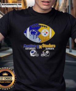 Good Penn State Nittany Lions and Pittsburgh Steelers football T-shirt for game days on Saturdays and Sundays.