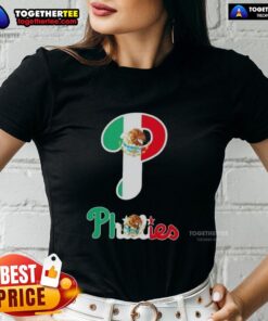 Good Philadelphia Phillies baseball tee featuring a vibrant Mexican flag design for ladies.