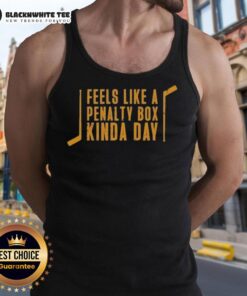 Stylish tank top featuring 'Good Pittsburgh Penguins Hockey Feels Like A Penalty Box Kinda Day' design for fans.