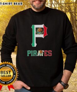Alt Text: Pittsburgh Pirates baseball sweatshirt featuring a vibrant Mexican flag design, perfect for fans and casual wear.
