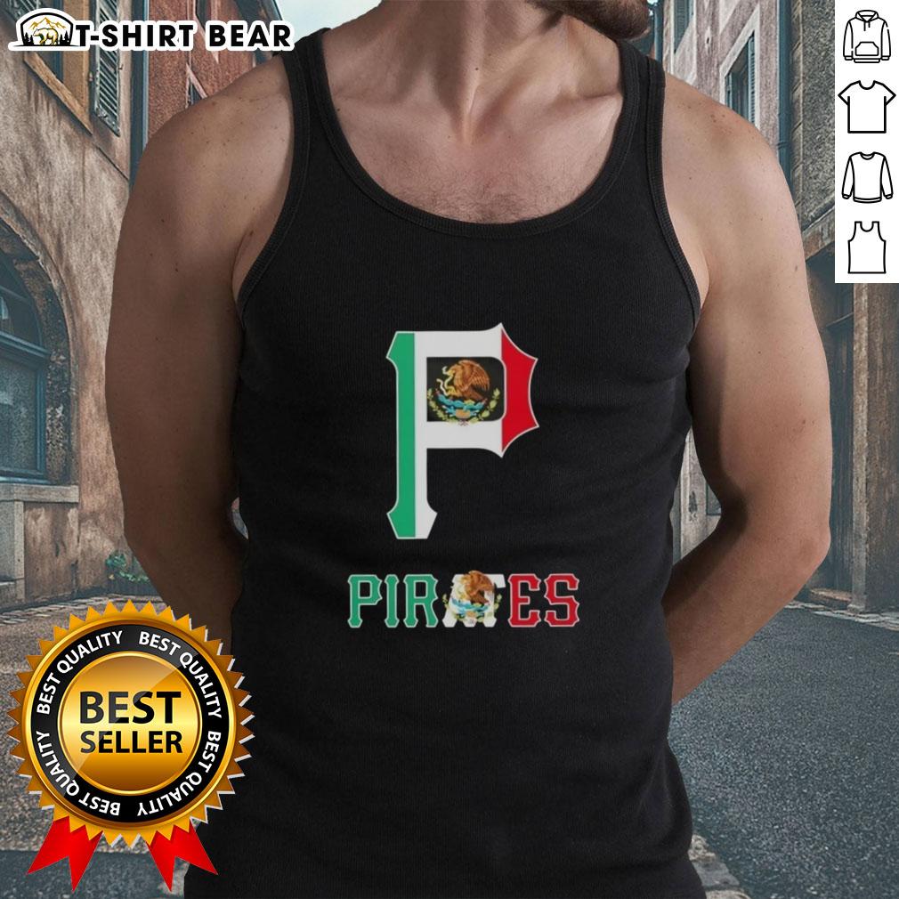 Good Pittsburgh Pirates Baseball X Mexican Flag Tank Top Alt Text: Good Pittsburgh Pirates baseball tank top with Mexican flag design, perfect for fans and summer wear.
