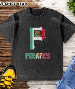 Alt Text: Good Pittsburgh Pirates Baseball X Mexican Flag washed t-shirt featuring vibrant colors and unique design.