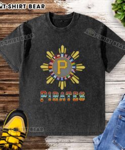 Good Pittsburgh Pirates X Hispanic washed t-shirt featuring vibrant team graphics on a comfortable, stylish design.