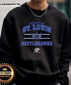Alt Text: St. Louis Battlehawks UFL logo sweatshirt featuring a stylish design for fans of the team and urban fashion.