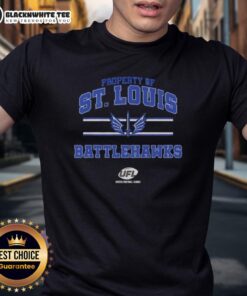 Alt Text: Good Property St. Louis Battlehawks UFL logo T-shirt featuring vibrant design and team colors for fans.