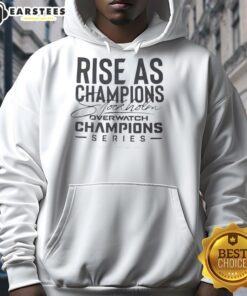 Good Rise As Champions Stockholm Overwatch Champions Series 2025 hoodie featuring vibrant graphics and a stylish design.