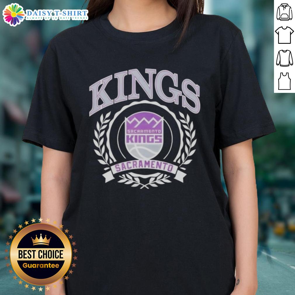 Good Sacramento Kings National Basketball Association Crest Ladies Tee Alt Text: Sacramento Kings National Basketball Association crest on a stylish ladies tee, perfect for any basketball fan.