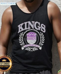 Good Sacramento Kings National Basketball Association crest tank top featuring team logo and vibrant colors.