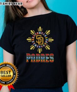 Alt Text: Good San Diego Padres X Hispanic Ladies Tee showcasing vibrant design and team spirit for fans and supporters.