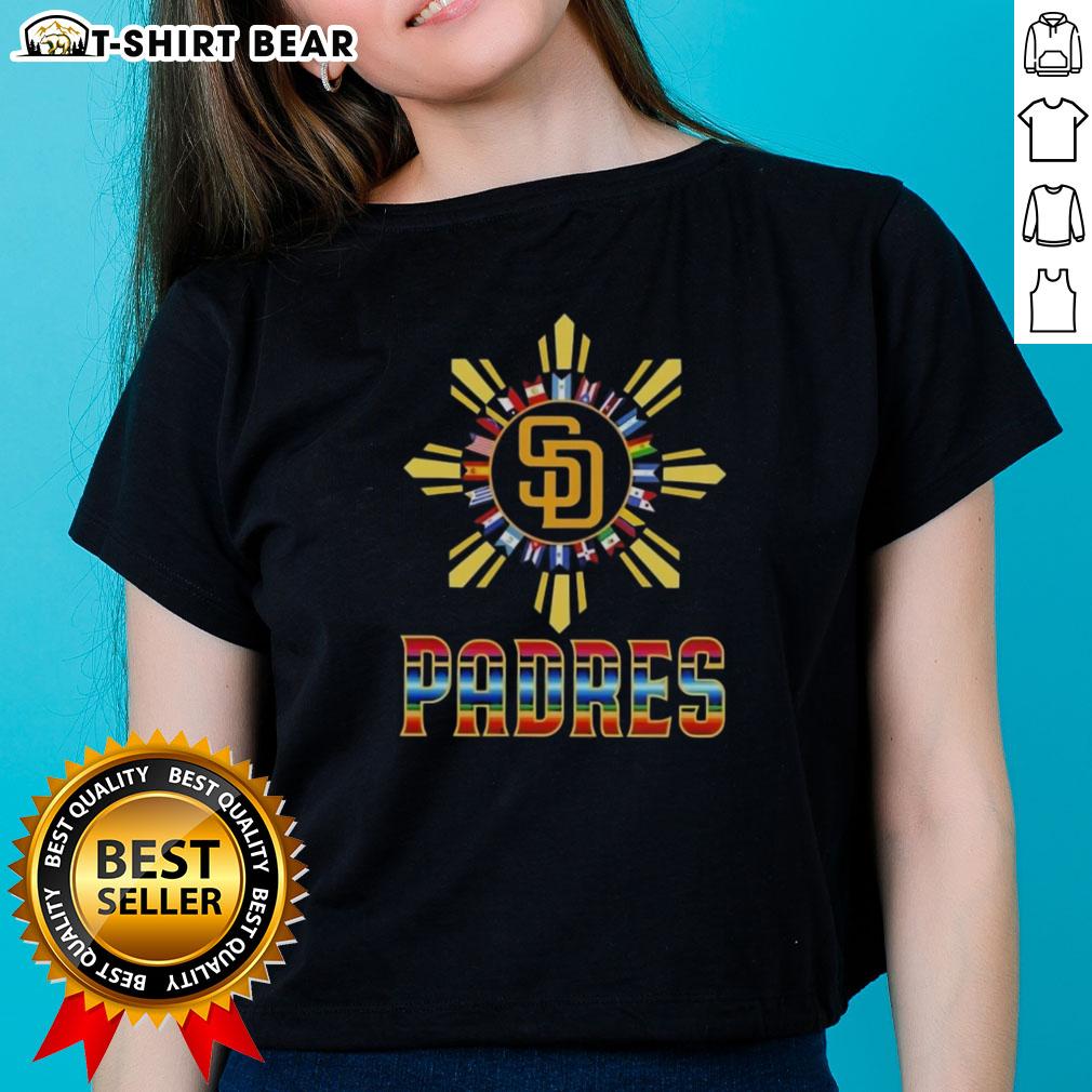 Good San Diego Padres X Hispanic Ladies Tee Alt Text: Good San Diego Padres X Hispanic Ladies Tee showcasing vibrant design and team spirit for fans and supporters.