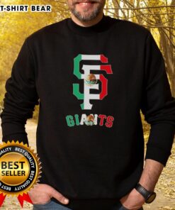 Alt Text: San Francisco Giants baseball sweatshirt featuring the Mexican flag design, perfect for fans and casual wear.