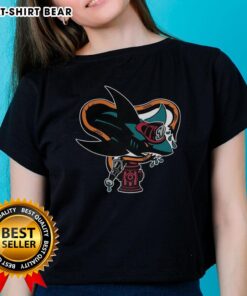 Good San Jose Sharks NHL First Responders Night logo on a ladies tee, celebrating heroes in a stylish design.
