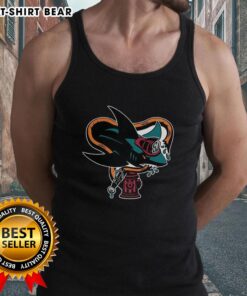 Good San Jose Sharks NHL First Responders Night logo tank top featuring vibrant team colors and a commemorative design.