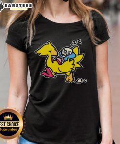 Good Sans and Chocobo Ladies Tee featuring vibrant graphics of beloved game characters on a stylish t-shirt.