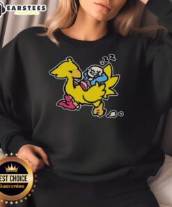 Good Sans and Chocobo sweatshirt featuring vibrant graphics of popular gaming characters for cozy, stylish wear.