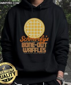 Alt Text: Good Schmoofy's Bone Out Waffles Logo Hoodie featuring a playful design perfect for dog lovers and casual wear.