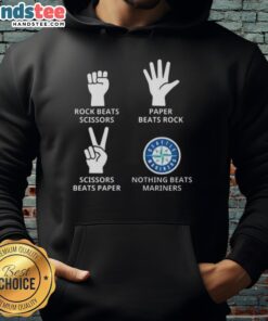 Good Seattle Mariners hoodie featuring 'Nothing Beats Rock, Paper, Scissors' design, perfect for fans and casual wear.