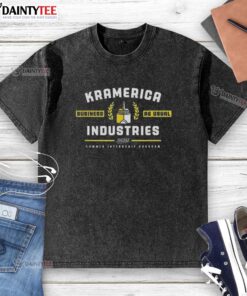 Good Seinfeld Kramerica Industries Business As Usual Summer Internship Program washed t-shirt featuring iconic design.